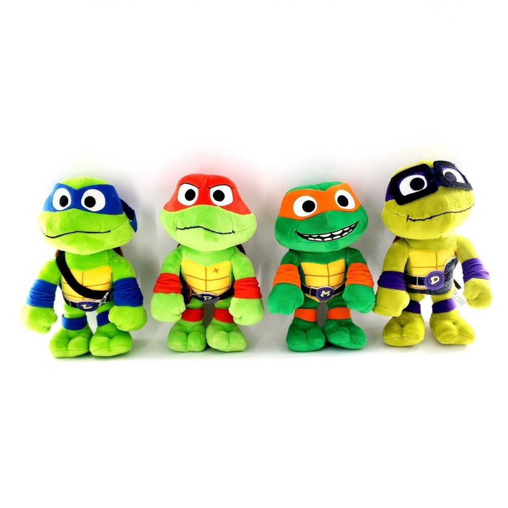 Teenage Mutant Ninja Turtles Mutant Mayhem Plush Lot Of 4 Leo, Raph, Mike, Don